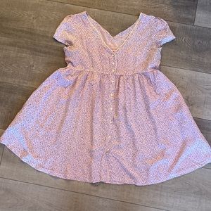 Denim & Supply Ralph Lauren pink ditsy floral print baby doll button down XL